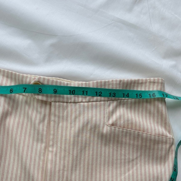 🤍 Anthropologie Essential Slim Striped Cream Pants Size 12 🤍 - Picture 12 of 16
